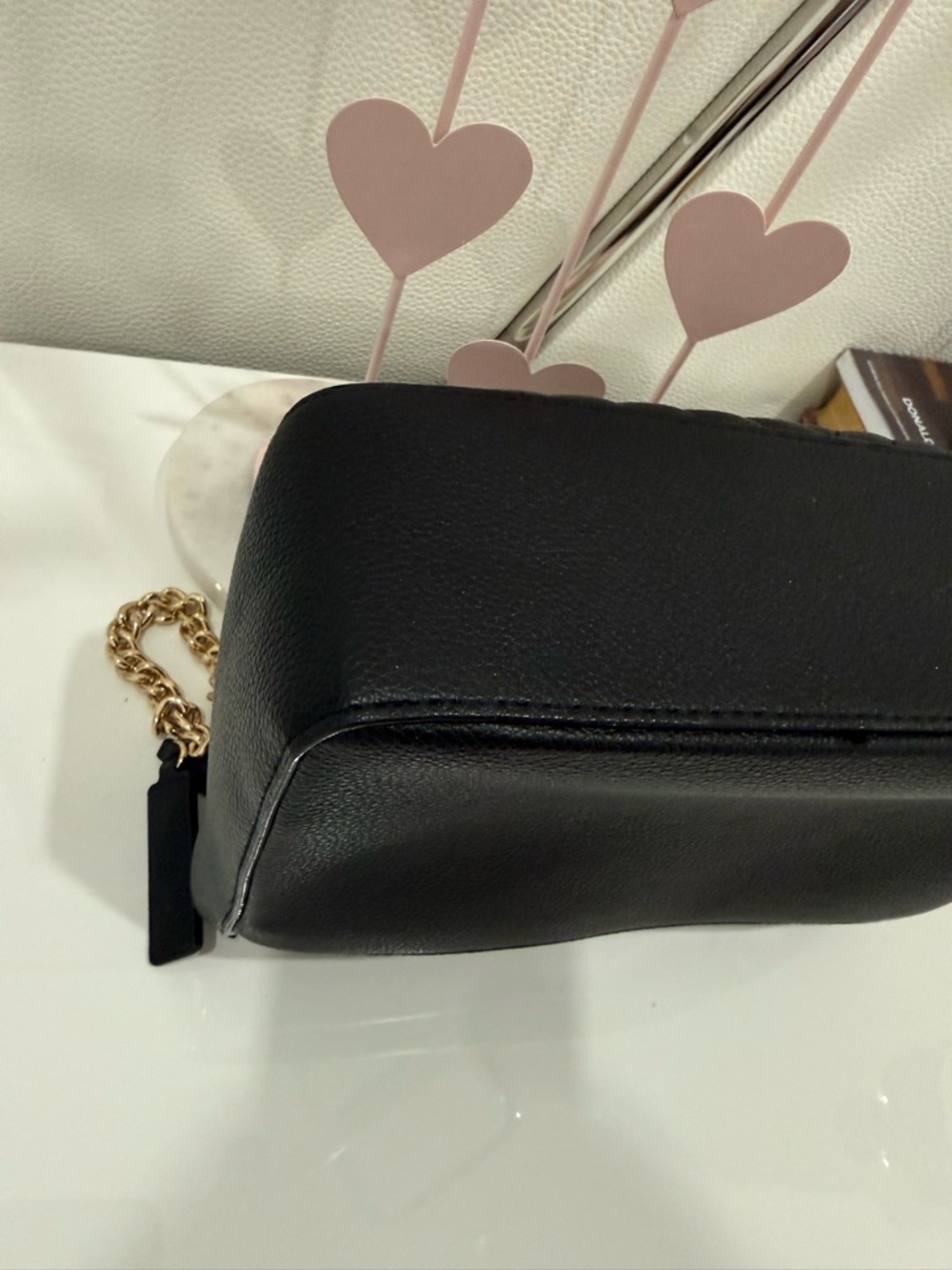 Victoria's Secret Black Quilted Crossbody with Gold Chain - Picture 4 of 13